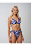 Women's Lilac Floral Patterned Halter Neck Tie-Up Triangle Bikini Set Hzl25S-Lc5005 - 2