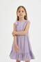 Girls' Checkered Sleeveless Summer Dress C4022A824Sm - 3
