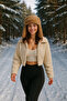 Brown Soft Fur Trapper Hat, Buckle Ear Cap Beanie Beanie for Cold Weather1127 - 3