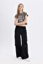 Coool Wide Leg Wide Leg Pants Cargo Pocket Basic Straight Regular Waist C4710Ax24Sp - 3