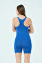 Swimmer Swimsuit Women's Solid Color with Cuffed Shorts Beach Pool Wide Strap - 8
