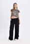Coool Wide Leg Wide Leg Pants Cargo Pocket Basic Straight Regular Waist C4710Ax24Sp - 4