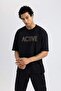 Fit Oversize Fit Crew Neck Embroidered Short Sleeve T-Shirt C1426ax24sm - 3