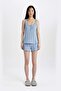 Fall in Love Pajama Set Ribbed Sleeveless Top Shorts Elastic Waist Bottom B8711Ax24Sm