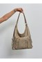 New Casual Model Quality Soft Leather Stone Side Pocket Multi-Section Large Size Back and Shoulder Bag - 7
