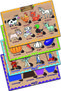 Wooden French Farm Animals-vegetables-professions-shapes Set of 4 Educational-tutorial Puzzle