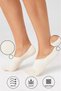 Bamboo Women's Cream Ballerina Socks Seamless Invisible Anti-Slip Heel Silicone Pack of 4 - 2
