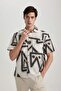 Relax Fit Polo Collar Pattern Cotton Summer Short Sleeve Shirt C3341Ax24Sp - 7