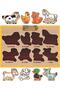 Wooden French Farm Animals-vegetables-professions-shapes Set of 4 Educational-tutorial Puzzle - 3