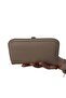 Mink Leather Women's Wallet Handbag with Phone Compartment and Gold Detail - 6