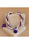 Amethyst Howlite Crystal Three Rows Decision Making Intuitive Power and Negative Energy Cleansing Necklace - 5