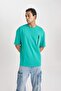 Defactofit Oversize Fit Crew Neck Printed Short Sleeve T-Shirt B4512Ax24Sp - 3