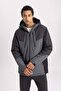 Defactofit Water Repellent Coat Windproof Slim Fit Close-Fitting Hooded Zipper Pocket C3074Ax24Sp - 4