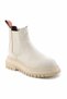 Beige Leather Women's Boots & Bootie HD0777003103 - 3