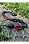 ŞAMAN ROAD THEMED SPECIAL DESIGN AKIK SERIES BLACK WHITE BLUE RED HANDMADE NATURAL STAR PENDANT