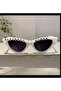 White Glasses with Pearl Decorations for Birthday Parties with Birthday Queen Writing - 3