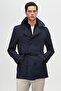 Ds Damat Regular Fit Navy Blue Epaulet Belted Top Coat/Trencoat - 2