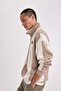 Oversize Fit Wide Fit Stand Collar Half Zipper Printed Sweatshirt B1651Ax23Au - 8