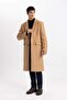 Slim Fit Slim Fit Lined Buttoned Pocketed Cashmere Coat Parka A3775Ax23Wn - 7