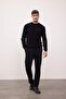 Black Standard Fit Regular Cut Crew Neck Sweater A5181Ax23Au - 2