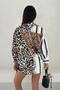 Leopard Stone Printed Half Striped Shirt - 4