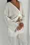 Tunnel Stitched Three Quarter Sleeve Blouse Elastic Waist Planned Muslin Trousers - 3