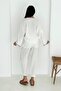 Tunnel Stitched Three Quarter Sleeve Blouse Elastic Waist Planned Muslin Trousers - 6