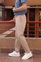 Men's, regular-fit, elastic, old-money culture, cotton, linen woven fabric pants 24INP279 - 4