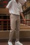 Men, Adjustable Waist, Regular-Fit, Old Money Culture, Cotton, Linen Look Pants 166-1 - 4