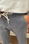 Men'S, Waist Elastic, Linen Look, Standard Fit, Lace-Up Woven Pants 216-2 - 6