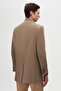 Ds Damat Regular Fit Taupe Color Mandarin Collar Melton Coat - 3