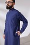 Men's Navy Blue Sycamore Hajj and Umrah Dress Long Length Dagron Fabric Fistan - 3