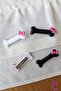 2 Pcs White Bone Design Collet Clasp with Pink Ribbon Bow - Cute Cat Dog Buckle Hair Accessory - 3