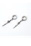 Gray Steel Sword Dangle Earrings for Women Men Ei33By - 2