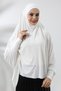 Cream Ready Practical Sultanbaş Hijab Sleeve Combed Cotton Souffle Scarf Hijab - 6