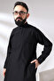 Black Çınar Dagron Fabric Men's Hajj and Umrah Outfit Fistan Set - 5