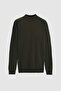 Ds Damat Regular Fit Light Khaki Cotton Blended Half Fisherman Knitwear Sweater - 5