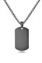 Big Bright Black Dogtag Soldier Tag Steel Necklace Ds68Sy