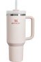 ترموس Quencher Straw Thermos مزود بشفاط، سعة 1.18 لتر، باللون الوردي الفاتح