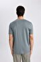 Regular Fit Premium Quality Mercerized Crew Neck Short Sleeve Cotton Combed Cotton T-Shirt T5014Az21Sp - 3