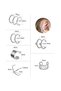 Gray Steel 6 Sets of Pinch Women's Earrings Eb66By - 3