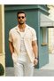 APAŞ COLLAR SLIM FIT LYCRA TEXTURED SHORT SLEEVE SHIRT - 3