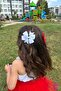 2-Piece Red White Ribbon Bow Collet Children's Buckle 8 cm - 23 April 29 October Republic Day Buckle - 3