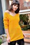 Women's Mustard V-Neck, Long Sleeve, Basic, Soft Texture Quality Fabric, Comfortable Fit, Casual Knitwear - 3