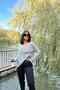 Women's Gray Asymmetric Cut Buttoned Loose Cardigan Blouse - 5