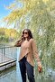 Women's Mink Asymmetric Cut, Buttoned, Loose Cardigan Blouse - 4