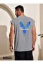 Paradise Blue Bird Printed Sleeveless T-Shirt