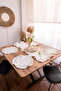 5 Piece Ruffle Tableware Presentation Set 4 Pieces of American Service Plates + 1 Piece Ruffle Runner - 40X110 cm - 6