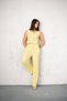 Women's Seersucker Vest Bottom/Upper Set Wide Leg High Waist Wide Leg Model - 3