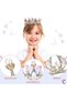 Butterfly Pearl Zircon Stone Girl's Princess Crown Gold- Tiara Birthday Party Crown Hair Band Buckle
